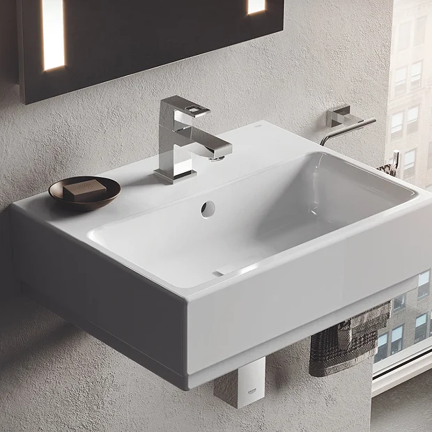 Grohe Eurocube Basin Pillar Tap 3 Grohe Eurocube Basin Pillar Tap