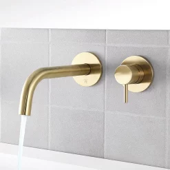 Just Taps Plu JTP Vos Brushed Brass Wall Mounted Single Lever Basin Mixer 7 Just Taps Plu JTP Vos Brushed Brass Wall Mounted Single Lever Basin Mixer -Bathroom Extractor Fans Sales 23273bbr d1