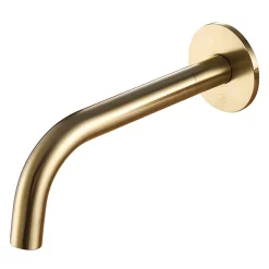 Just Taps Plu JTP Vos Brushed Brass 250mm Wall Mounted Bath/Basin Spout