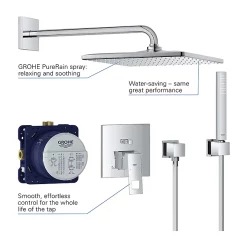 Grohe Eurocube Perfect Shower Set With Rainshower Mono 310 Cube -Bathroom Extractor Fans Sales 25238000 d2