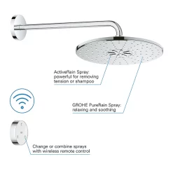Grohe Rainshower SmartConnect 310 Shower Head & Arm With Wireless Remote 10 Grohe Rainshower SmartConnect 310 Shower Head & Arm With Wireless Remote -Bathroom Extractor Fans Sales 26640000 d1n