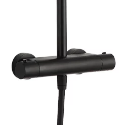 Just Taps Plu JTP Vos Matt Black Thermostatic Shower