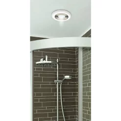 HIB Turbo White Bathroom Inline Fan With LED Lights - Cool White