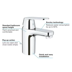 Grohe Eurosmart Cosmopolitan Mono Basin Mixer With Pop-up Waste 10 Grohe Eurosmart Cosmopolitan Mono Basin Mixer With Pop-up Waste -Bathroom Extractor Fans Sales 3282500e d2