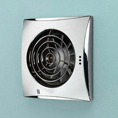 HIB Hush Wall Mounted Bathroom Fan With Timer - Chrome 4 HIB Hush Wall Mounted Bathroom Fan With Timer - Chrome - Image 2