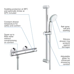 Grohe Precision Flow Thermostatic Shower Mixer 1/2" With Shower Set -Bathroom Extractor Fans Sales 34841000 d2 1