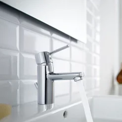 Roca Targa Chrome Basin Mixer Tap With Pop-up Waste
