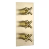 Just Taps Plu JTP Solex Brushed Brass Triple Outlet Thermostatic Concealed Shower Valve Vertical -Bathroom Extractor Fans Sales 6690abbr l