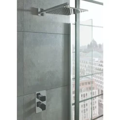 Just Taps Plu JTP Axel Twin Outlet Thermostatic Concealed Shower Valve With Matt Black Handles