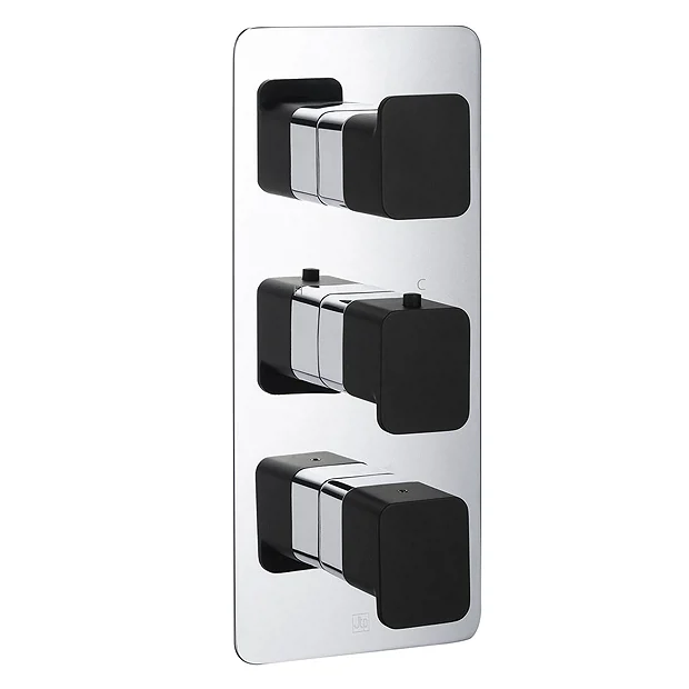 Just Taps Plu JTP Axel Triple Outlet Thermostatic Concealed Shower Valve Vertical With Matt Black Handles 3 Just Taps Plu JTP Axel Triple Outlet Thermostatic Concealed Shower Valve Vertical With Matt Black Handles