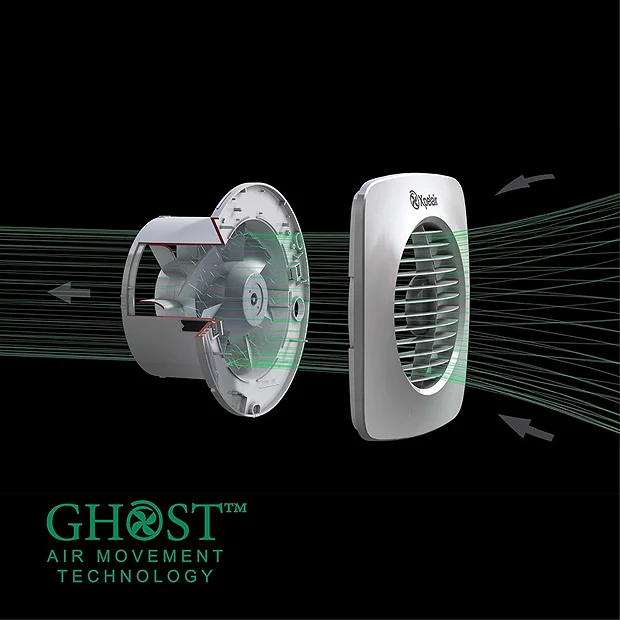 Xpelair LV100 Simply Silent 4" Square SELV Bathroom Fan With Timer + Wall Kit 7 Xpelair LV100 Simply Silent 4" Square SELV Bathroom Fan With Timer + Wall Kit - Image 5