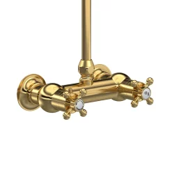 Hudson Reed Brushed Brass Thermostatic Shower Valve With Rigid Riser & Fixed Head 9 Hudson Reed Brushed Brass Thermostatic Shower Valve With Rigid Riser & Fixed Head -Bathroom Extractor Fans Sales a8118 d1