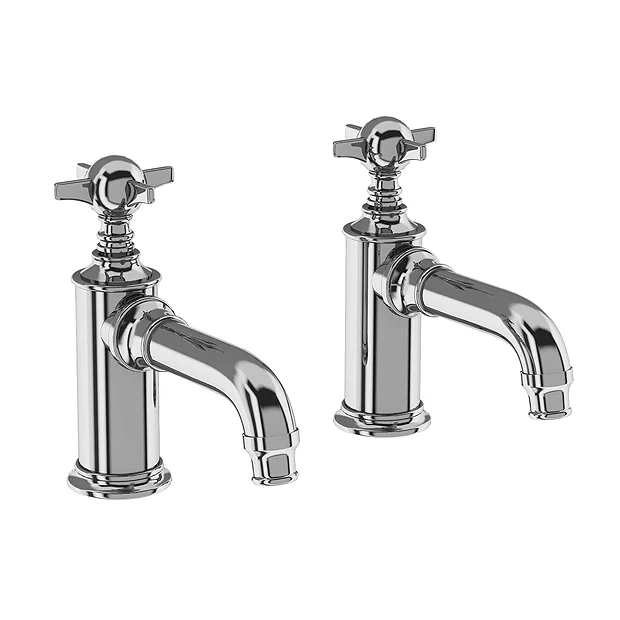 Arcade Bathroom Arcade Basin Pillar Taps With Tap Handles - Chrome 3 Arcade Bathroom Arcade Basin Pillar Taps With Tap Handles - Chrome