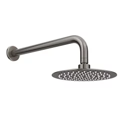 Arezzo Gunmetal Grey Concealed Individual Diverter + Thermostatic Control Valve With Handset + Wall Mounted Shower Head -Bathroom Extractor Fans Sales arzgmisvpk4 n d2