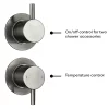 Arezzo Gunmetal Grey Concealed Individual Diverter + Thermostatic Control Valve With Handset + Wall Mounted Shower Head