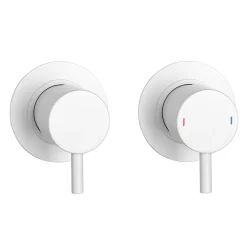 Arezzo Matt White Concealed Individual Diverter + Thermostatic Control Valve With Handset + Wall Mounted Shower Head -Bathroom Extractor Fans Sales arzmwisvpk4 d3