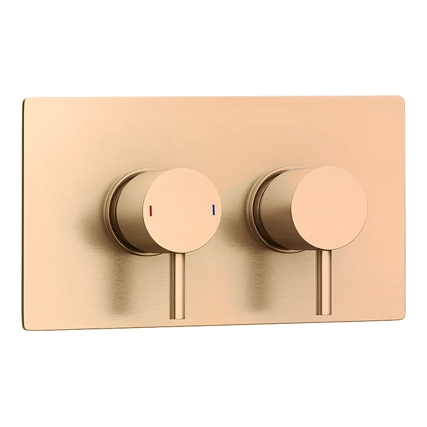 Arezzo Brushed Bronze Round Modern Twin Concealed Shower Valve With Diverter 6 Arezzo Brushed Bronze Round Modern Twin Concealed Shower Valve With Diverter - Image 4