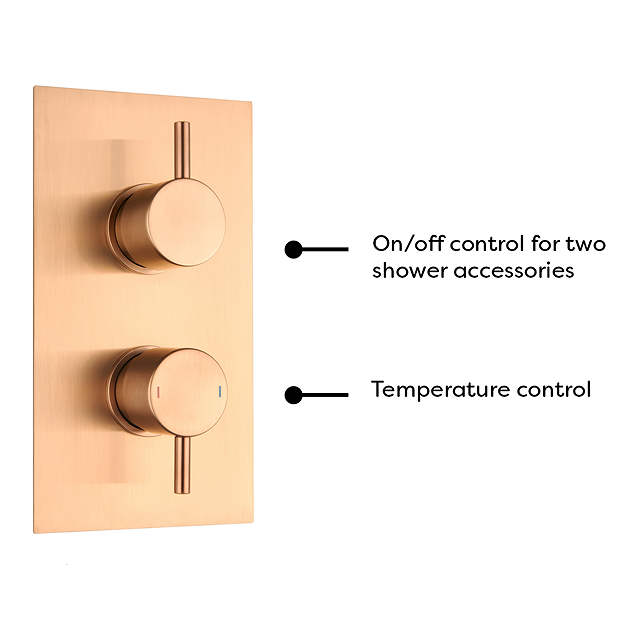 Arezzo Brushed Bronze Round Modern Twin Concealed Shower Valve With Diverter 3 Arezzo Brushed Bronze Round Modern Twin Concealed Shower Valve With Diverter