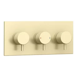 Arezzo Brushed Brass Round Thermostatic Shower Pack With Ceiling Mounted Head + Handset 13 Arezzo Brushed Brass Round Thermostatic Shower Pack With Ceiling Mounted Head + Handset -Bathroom Extractor Fans Sales azbbspk3 detail3