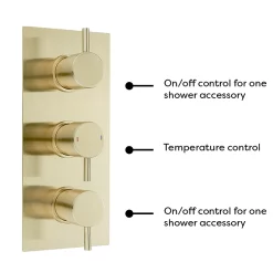 Arezzo Brushed Brass Round Thermostatic Shower Pack With 300mm Ceiling Mounted Head + Handset -Bathroom Extractor Fans Sales azbbspk5 detaill