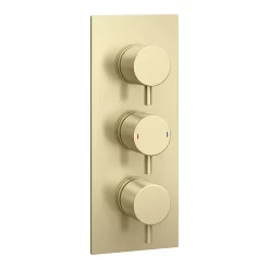Arezzo Brushed Brass Round Modern Triple Concealed Shower Valve 9 Arezzo Brushed Brass Round Modern Triple Concealed Shower Valve -Bathroom Extractor Fans Sales azbbtsvnewla