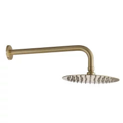 Arezzo Fluted Brushed Brass Round Thermostatic Shower Pack With Head + Handset -Bathroom Extractor Fans Sales azfr2bbpkd2a