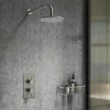 Arezzo Brushed Gunmetal Grey Round Modern Twin Concealed Shower Valve -Bathroom Extractor Fans Sales azgmsv n d2