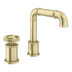 Arezzo Brushed Brass 2TH Industrial Style Deck Mounted Basin Mixer -Bathroom Extractor Fans Sales azisbb02 n d3