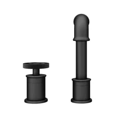 Arezzo Matt Black 2TH Industrial Style Deck Mounted Basin Mixer -Bathroom Extractor Fans Sales azisbk02 d3