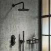 Arezzo Matt Black Industrial Style Round Modern Twin Concealed Shower Valve With Diverter -Bathroom Extractor Fans Sales azmbiv2d3
