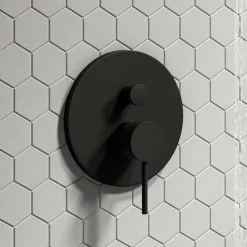 Arezzo Matt Black Round Concealed Manual Shower Valve With Diverter 11 Arezzo Matt Black Round Concealed Manual Shower Valve With Diverter -Bathroom Extractor Fans Sales azmsvd d3