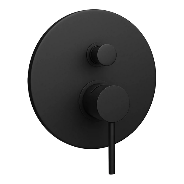 Arezzo Matt Black Round Concealed Manual Shower Valve With Diverter 4 Arezzo Matt Black Round Concealed Manual Shower Valve With Diverter - Image 2