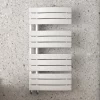 Arezzo Matt White Designer Heated Towel Rail 1080 X 550mm -Bathroom Extractor Fans Sales azmw1855d1