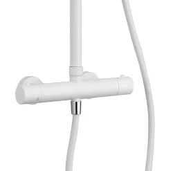 Arezzo Round Thermostatic Shower - Matt White -Bathroom Extractor Fans Sales azmwrd3 d3