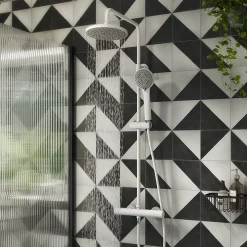 Arezzo Round Thermostatic Shower - Matt White -Bathroom Extractor Fans Sales azmwrd3 lrg