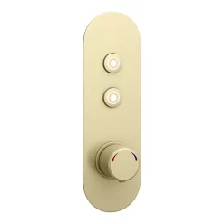 Arezzo Brushed Brass Industrial Style Push Button Shower Valve (2 Outlets) -Bathroom Extractor Fans Sales azpb02rbb nl