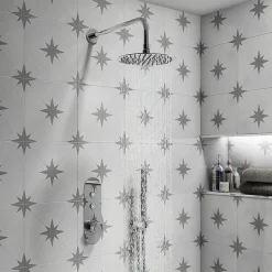 Arezzo Chrome Industrial Style Push Button Shower Valve (2 Outlets) -Bathroom Extractor Fans Sales azpb02rch d2