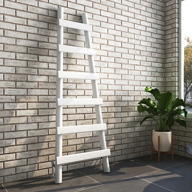 Arezzo White Leaning Ladder 1600 X 600 Heated Towel Rail 4 Arezzo White Leaning Ladder 1600 X 600 Heated Towel Rail - Image 2