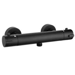 Arezzo Matt Black Round Thermostatic Bar Shower Valve -Bathroom Extractor Fans Sales azrdbbv l