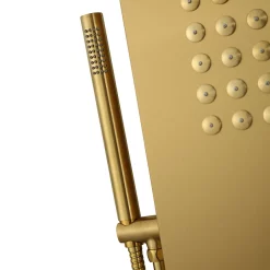 Arezzo Shower Tower Panel - Brushed Brass (Thermostatic) -Bathroom Extractor Fans Sales azstp5bb d2