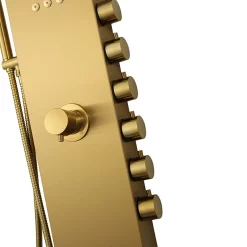 Arezzo Shower Tower Panel - Brushed Brass (Thermostatic) -Bathroom Extractor Fans Sales azstp5bb d3