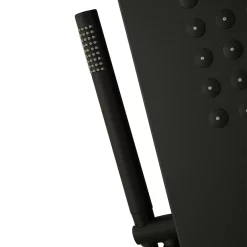 Arezzo Shower Tower Panel - Matt Black (Thermostatic) -Bathroom Extractor Fans Sales azstp5mb d1n