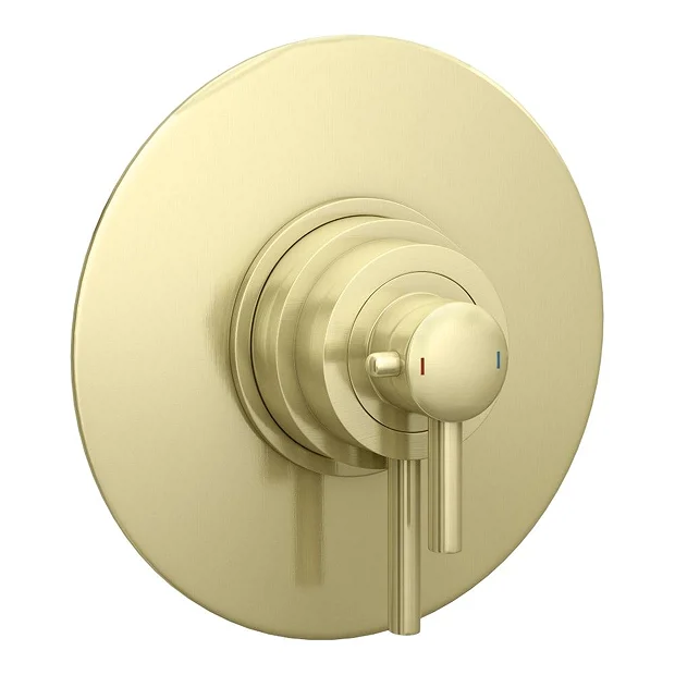 Arezzo Brushed Brass Round Concealed Dual Thermostatic Valve W. 200mm Shower Head 5 Arezzo Brushed Brass Round Concealed Dual Thermostatic Valve W. 200mm Shower Head - Image 3