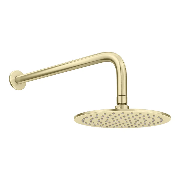 Arezzo Brushed Brass Round Concealed Dual Thermostatic Valve W. 200mm Shower Head 3 Arezzo Brushed Brass Round Concealed Dual Thermostatic Valve W. 200mm Shower Head