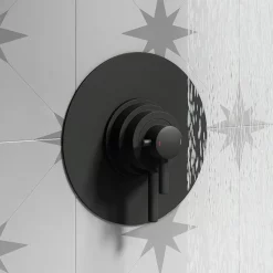 Arezzo Matt Black Round Concealed Dual Thermostatic Shower Valve -Bathroom Extractor Fans Sales azsv4mb d2