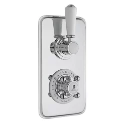 Bayswater White Twin Concealed Thermostatic Shower Valve With Diverter