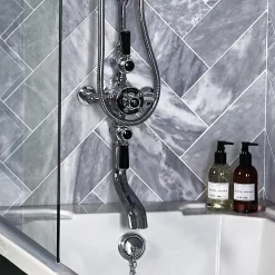 Bayswater Black Triple Exposed Thermostatic Shower Valve