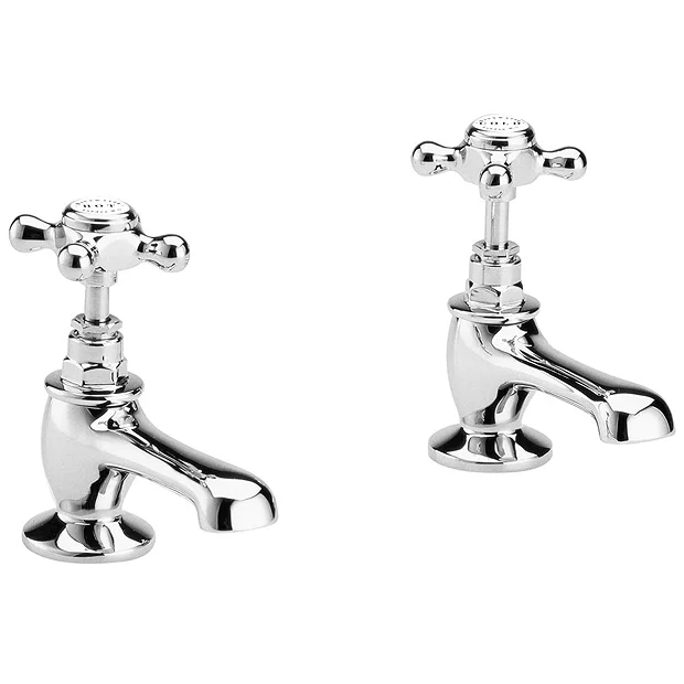 Bayswater White Crosshead Traditional Basin Taps 4 Bayswater White Crosshead Traditional Basin Taps - Image 2