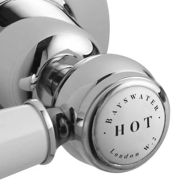 Bayswater White Lever Domed Collar 3 Tap Hole Deck Basin Mixer + Pop-Up Waste 3 Bayswater White Lever Domed Collar 3 Tap Hole Deck Basin Mixer + Pop-Up Waste