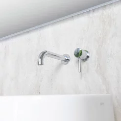 BagnoDesign M-Line Chrome Wall Mounted 2-Hole Basin Mixer